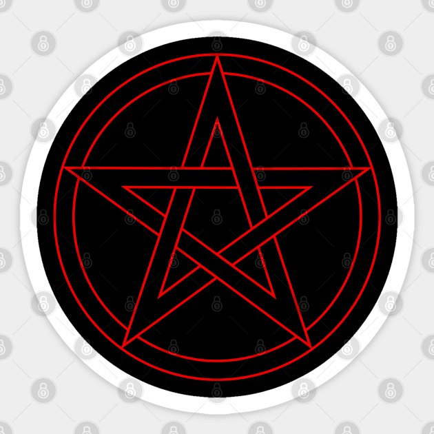 Pentagram Red and Black Sticker by RavenWake